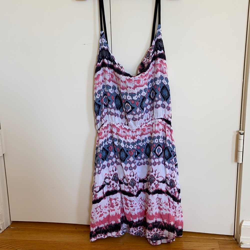 Colorful mini dress with open back